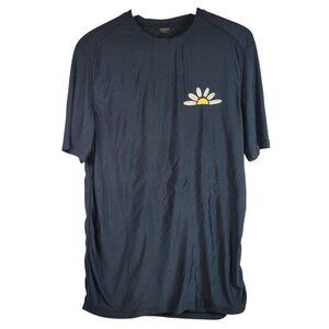 Old Navy Rashguard Black Medium Swim Shirt Short Sleeve Sun Surfs Up Loose Fit